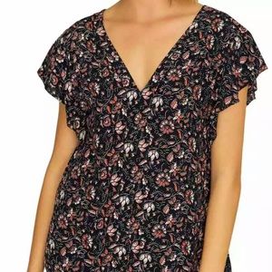 Sanctuary Floral print V-Neck Short Sleeve Top SP